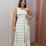 D'meninas - vestido longo estampado um ombro