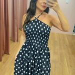 D'meninas - Vestido Longo de Poá Preto